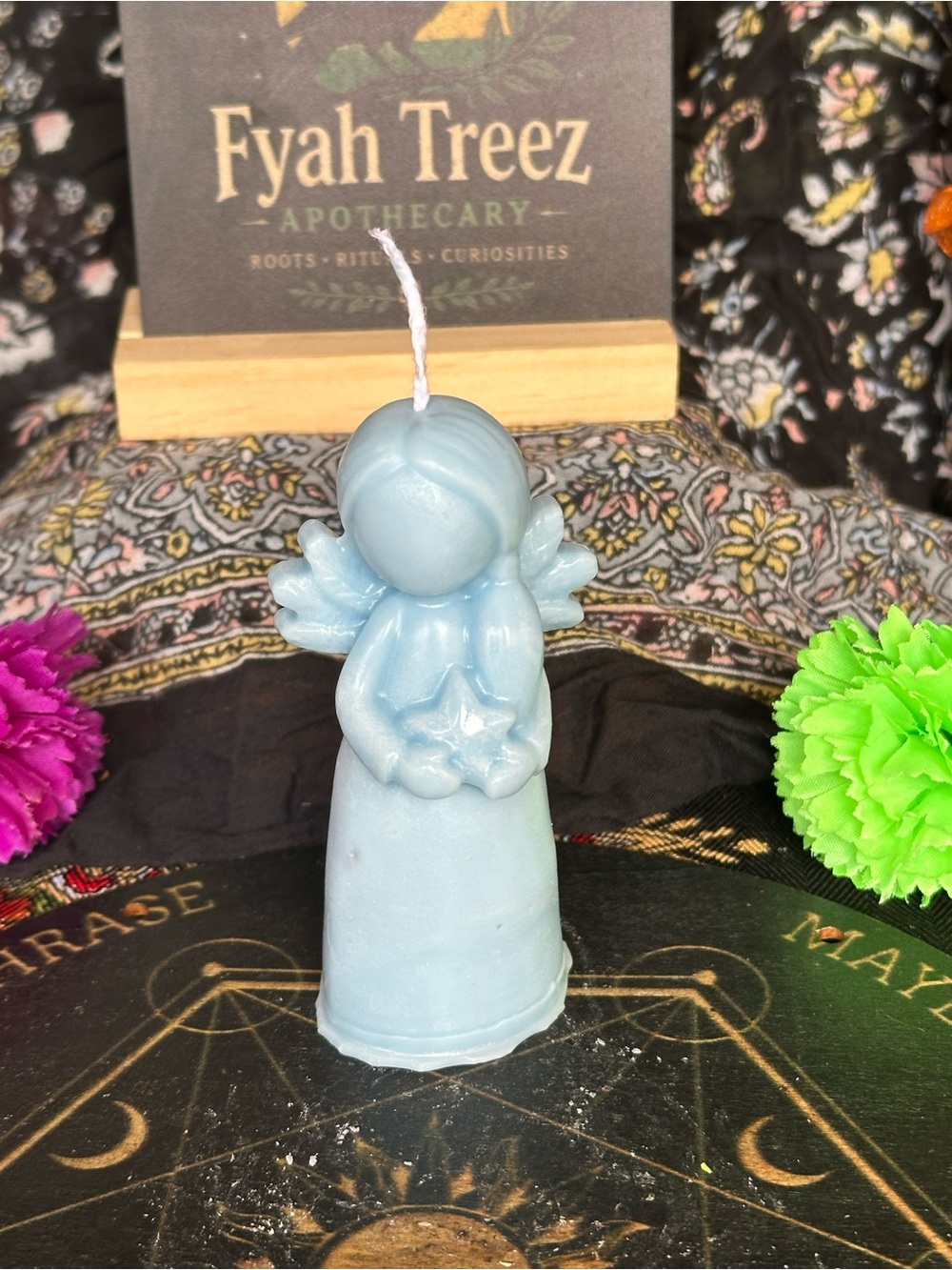 Light Blue Angel Candle – Handmade Star Angel Figure Candle